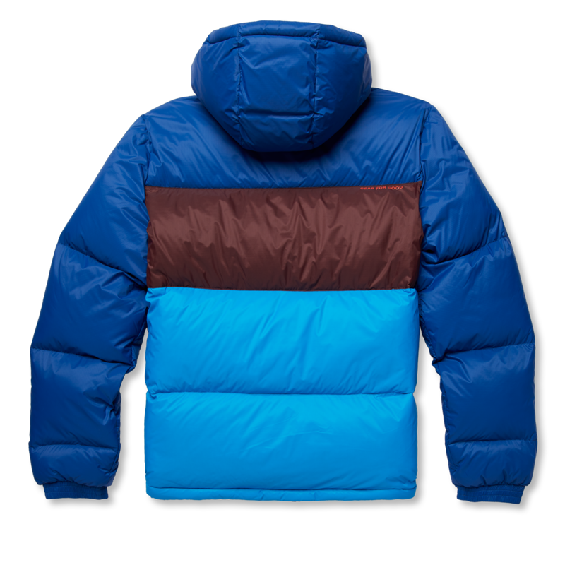 Cotopaxi Solazo Hooded Down Jacket Mens in Pacific and Saltwater-1